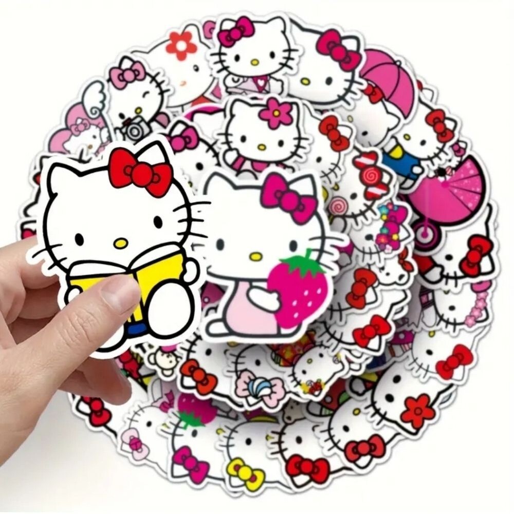 Hello Kitty stickers sanrio cartoon kitty decals diy decorations